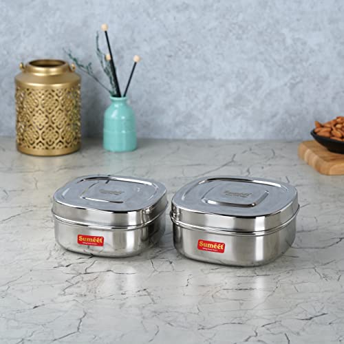 Image 14 of Sumeet Stainless Steel Square Storage Containers