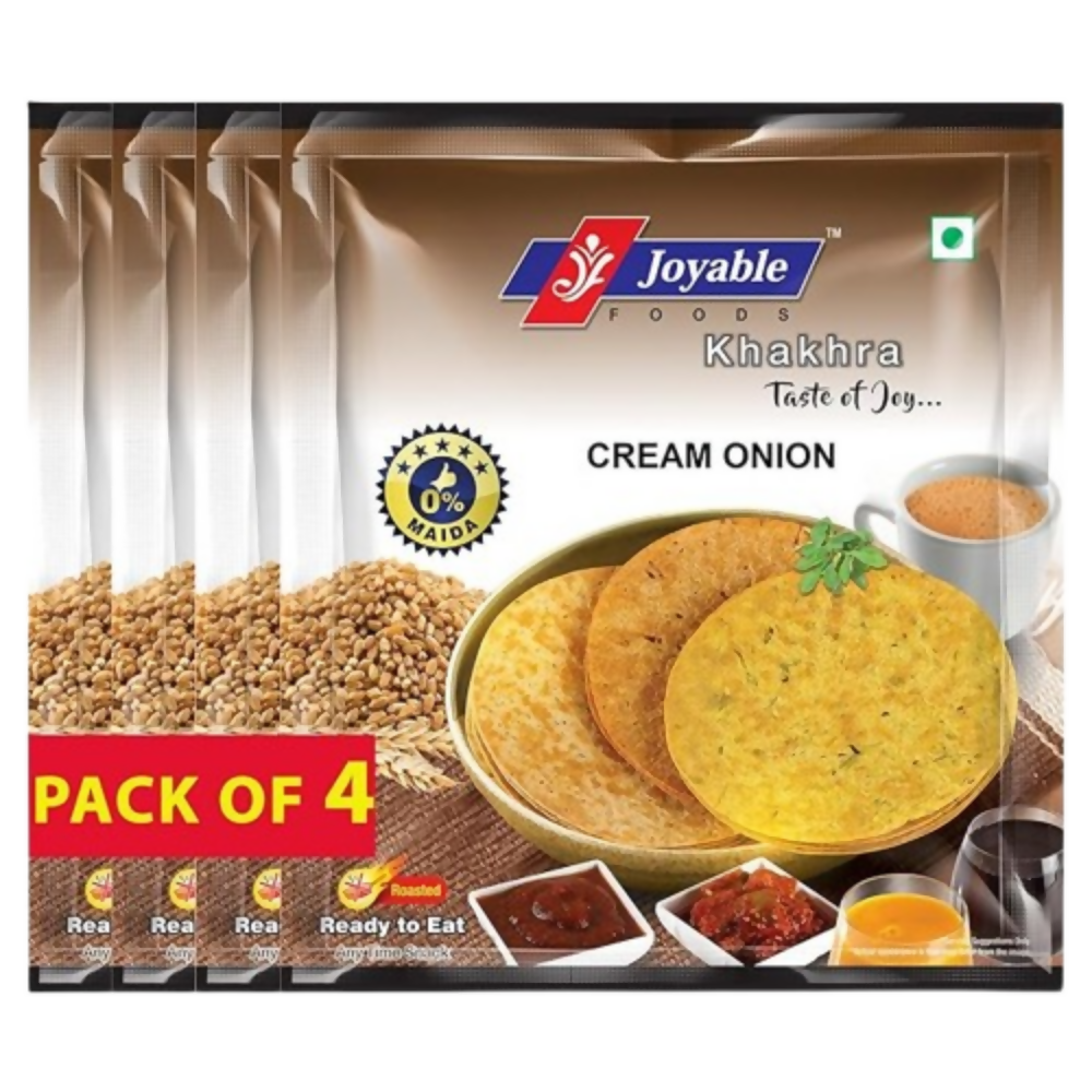 Image 1 of 200 gm / Pack of 4 for the product Joyable Cream Onion Khakhra