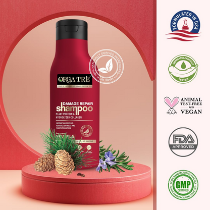 Image 3 of Orgatre Damage Repair Shampoo For Women & Men For Rough Dull & Damaged Hair With Protein & Hydrolyzed Collagen