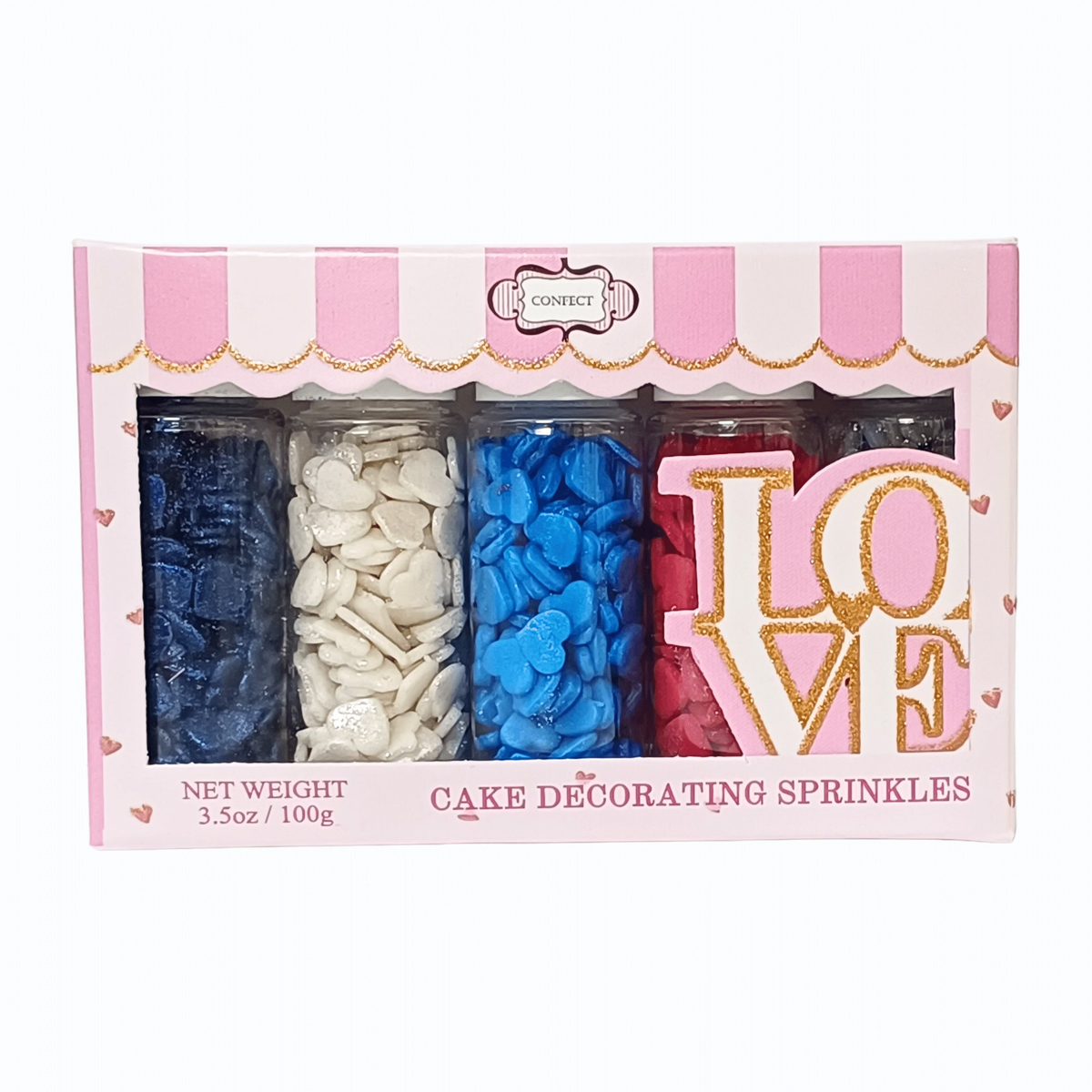 Image 7 of Confect Heart Sprinkles | Captain's Colors Patriotic Sprinkles
