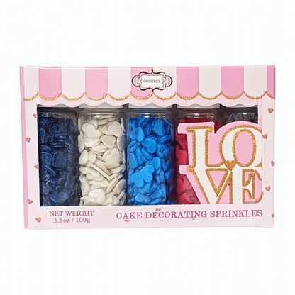 Image 7 of Confect Heart Sprinkles | Captain's Colors Patriotic Sprinkles