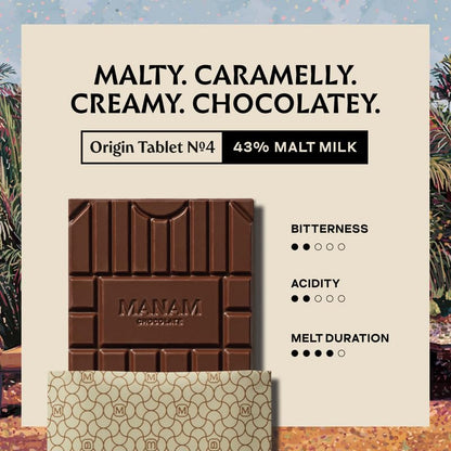 Image 4 of Manam Chocolate Single Origin India Series -43% Malt Milk, 80g