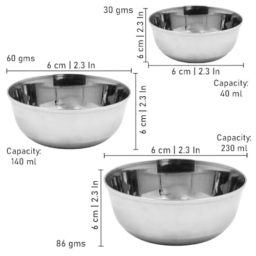 Image 5 of Spillbox Stainless Steel Dessert Bowl Set 3 Pieces