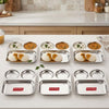 Image 1 of Default Title for the product HAZEL 3 Section Plate Stainless Steel Bhojan Thali Set of 6