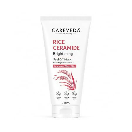 Image 1 of 75 gm / Pack of 1 for the product CareVeda Rice Ceramide Brightening Peel Off Mask for Luminous Glass Skin | With Kojic Acid & Vitamin E | Brightening Face Mask for Dull Skin & Skin Barrier Support