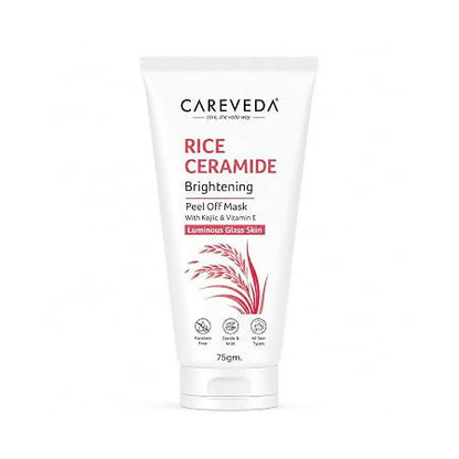 Image 1 of 75 gm / Pack of 1 for the product CareVeda Rice Ceramide Brightening Peel Off Mask for Luminous Glass Skin | With Kojic Acid & Vitamin E | Brightening Face Mask for Dull Skin & Skin Barrier Support