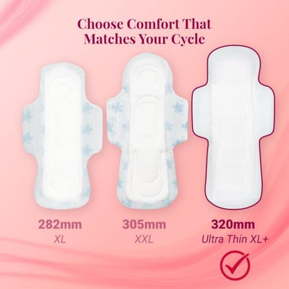 Image 7 of Niine Naturally Soft Ultra Thin XL+ Sanitary Napkins |320mm Long|Cottony Soft Control Rashes|Long Lasting protection |Suitable for Heavy Flow with Free Biodegradable Disposal Bags (Pack of 1) 50 Pads