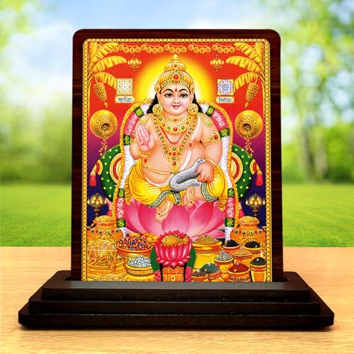Image 2 of Maa Lakshmi Small Wooden Idol 4x5 Inch Premium Temple HD Printed Home Decor