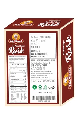 Image 2 of Mid Break Sugar Free Rusks - Pack of 1 200 Gm. - Tasty and Healthy