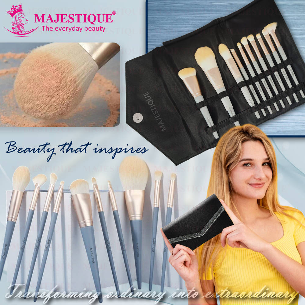 Image 7 of Majestique Premium Face Makeup Brush Set In Leatherite Kit