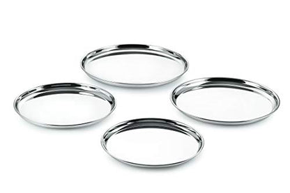 Image 1 of Default Title for the product neelam Stainless Steel 9 22G Plate Buffet, 20 cm, Set of 4