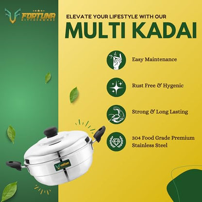 Image 7 of FORTUNA Premium Idli Maker Steel | 2 Plates, 8 Idlis | Compact Idli Steamer Stainless Steel for Home & Kitchen | Mini Idli Maker with Bakelite Handles