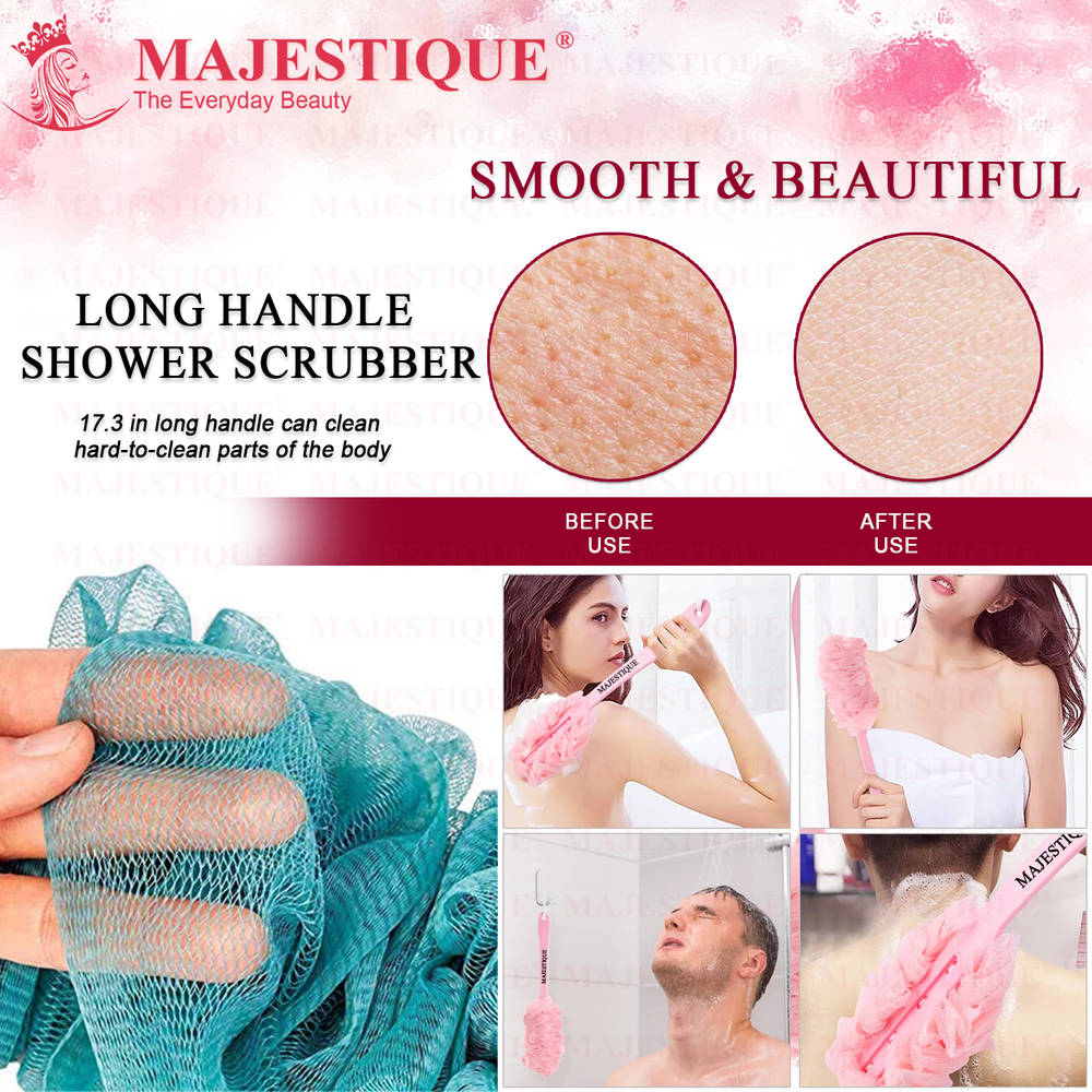 Image 3 of Majestique Long Handle Bath Loofah (Colour May Vary)