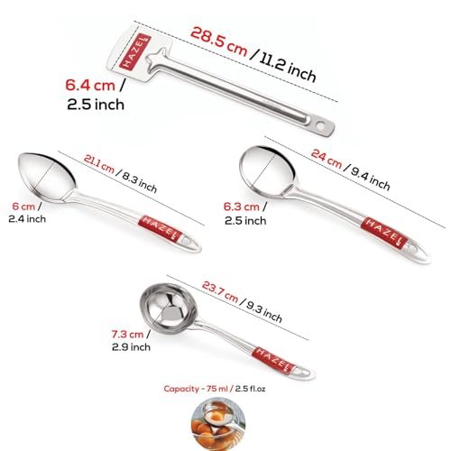 Image 4 of HAZEL Stainless Steel Kitchen Tools Spoon Set of 4