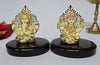 Image 1 of Default Title for the product Gold Art India Laxmi Ganesh Gold Plated Off White Terracotta Idol (3.3" Inch)