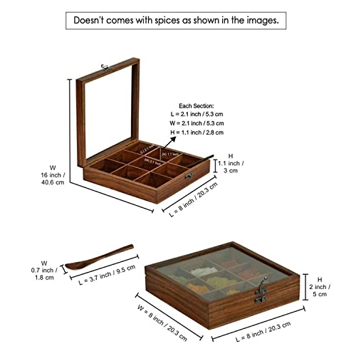 Image 7 of ExclusiveLane Sheesham Wooden Spice Box with Spoon 50 ml