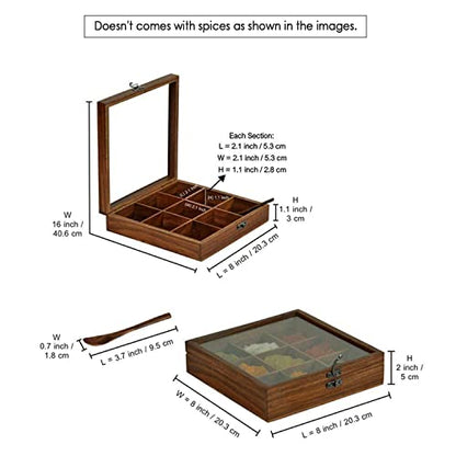 Image 7 of ExclusiveLane Sheesham Wooden Spice Box with Spoon 50 ml