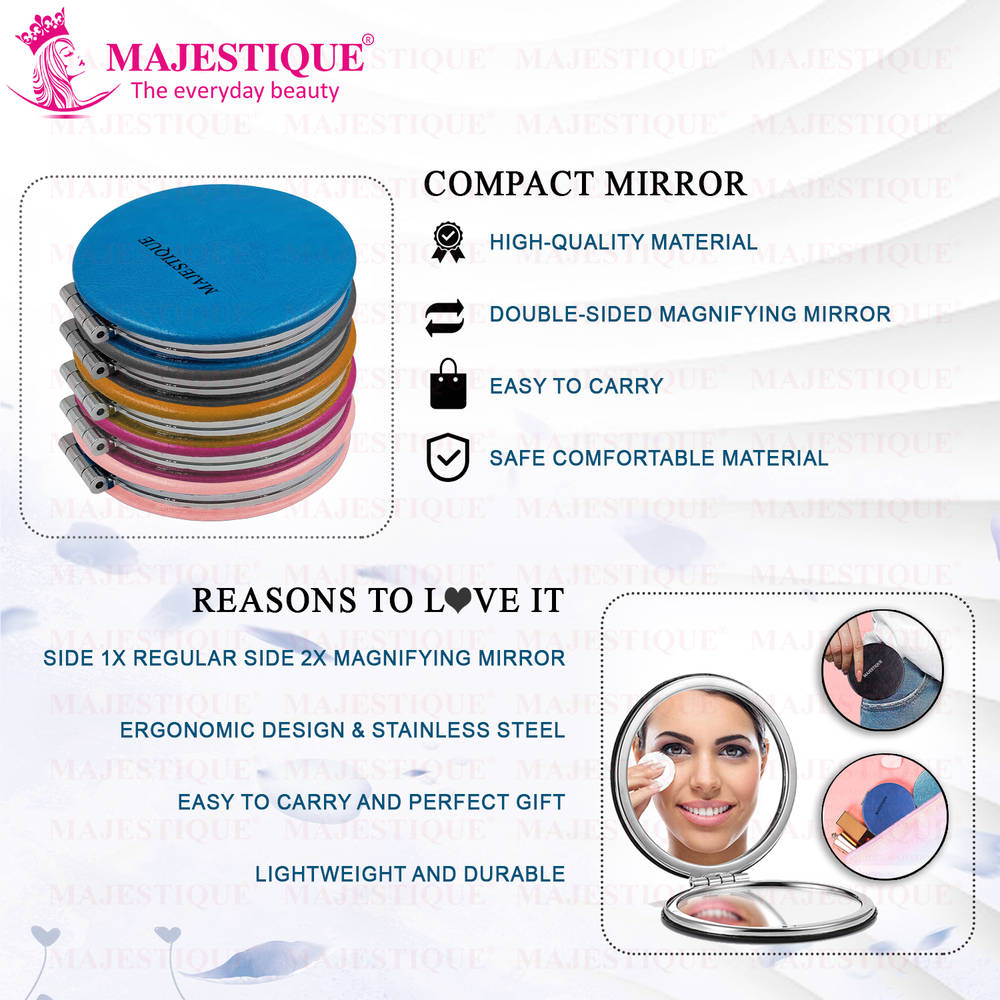 Image 7 of Majestique Professional Pocket Makeup Mirror, Foldable Mirror With Compact Size