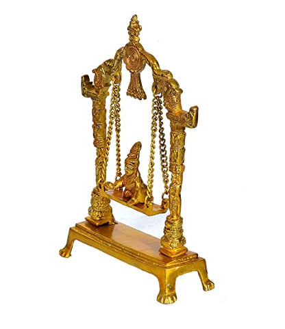 Image 2 of AONA Brass Bal Gopal Ladoo Gopal Jhula Swing