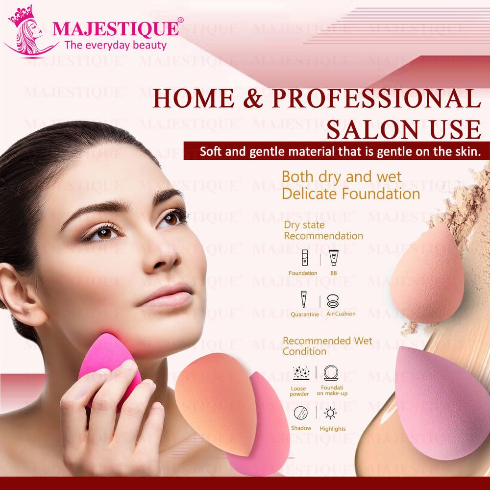 Image 5 of Majestique Beauty Makeup Sponge, Use For Liquid, Cream, And Powder - Color May Vary