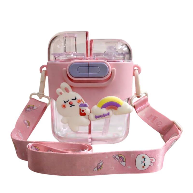 Image 4 of Pink for the product Aarvi Decor Studio Aquabuddy Dual-Compartment Water Bottle