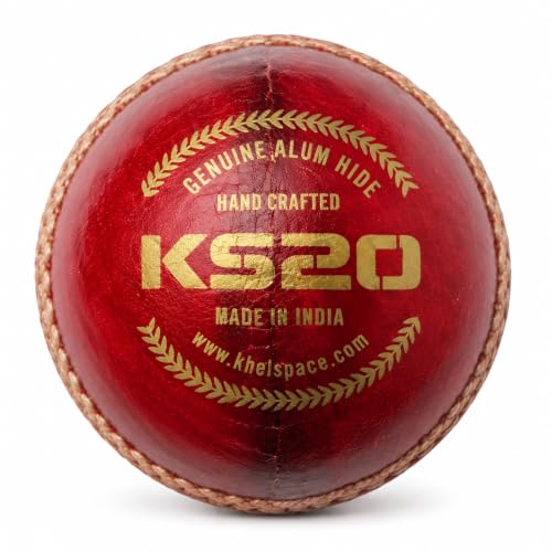 Image 4 of KHELSPACE KS-20 4 Piece Leather Cricket Ball Red Pack of 1 Cricket Ball