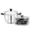 Image 1 of Default Title for the product Pigeon Stainless Steel Hot 16 Idly Pot with Steamer - Silver