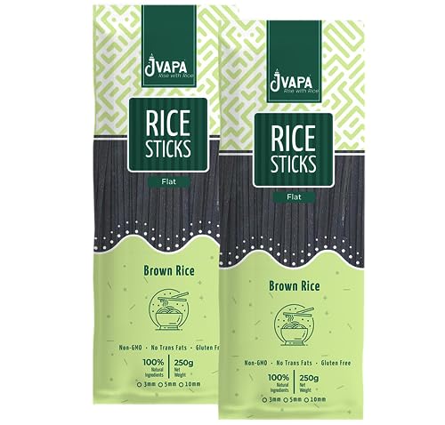 Image 1 of Pack of 1 for the product JVAPA Flat Rice Sticks Noodles - Goodness of Brown Rice Flat 5 mm (2 x 250 gm)