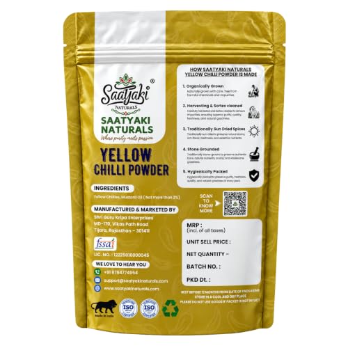 Image 6 of SAATYAKI NATURALS Organic Himalayan Yellow Chilli Powder