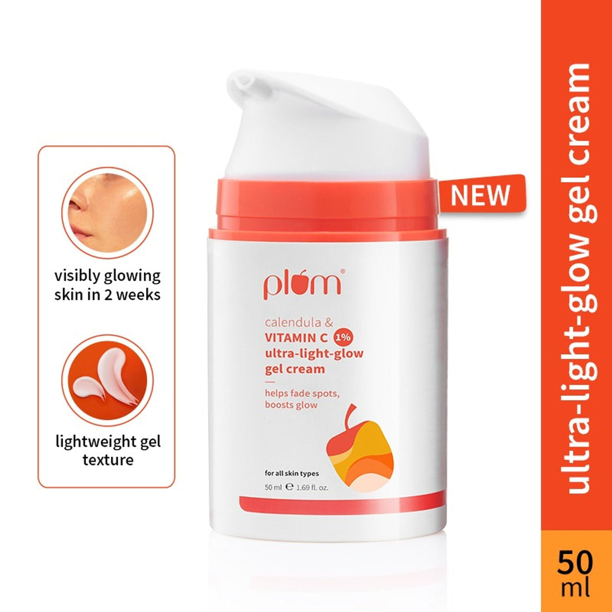 Image 1 of 50 ml / Pack of 1 for the product Plum 1% Vitamin C Ultra-Light-Glow Boosting Gel Cream
