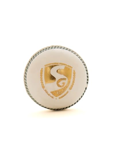 Image 4 of SG Super 50 Cricket Ball, Alum Tanned Leather, 200mm, White