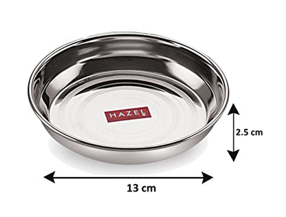 Image 4 of HAZEL Stainless Steel Plates Set 300 ML Set of 12