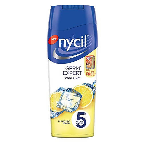Image 1 of 50 gm / Pack of 1 for the product Nycil Germ Expert Cool Lime Prickly Heat Talcum Powder