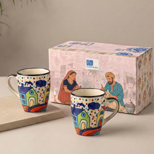 Image 3 of ExclusiveLane The Hut Jumbo Cuppas Ceramic Coffee Mugs Set of 2 (270 ml)