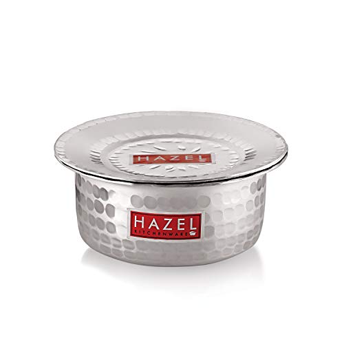 Image 6 of HAZEL Aluminium Hammered Tope Set with Lid Patila Set of 3 (1L, 1.4L & 1.8L)