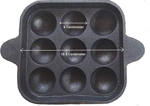 Image 1 of Default Title for the product Bharath Agencies 9 Cavity Paddu Tawa Cast Iron