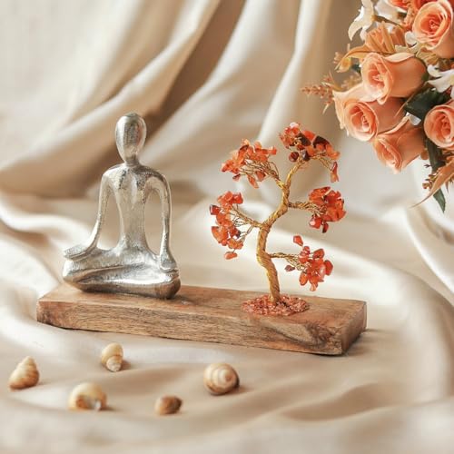 Image 1 of Default Title for the product RITUALISTIC Nirvana Carnelian Crystal Tree Handcrafted Gemstone Tree 22 x 14.5 Cm
