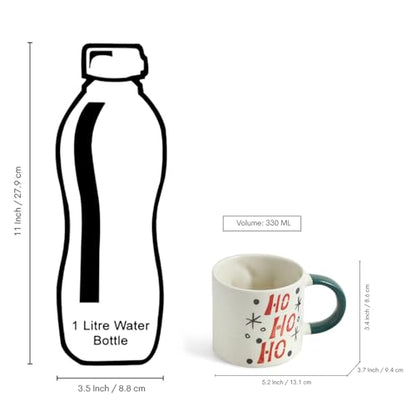 Image 7 of ExclusiveLane Christmas Charm Hand-Embossed Ceramic Coffee Mug Set of 4 330 ml