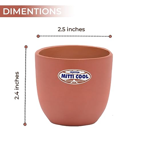 Image 3 of Mitti Cool Clay Cherry Cup Set 100 ml - Terracotta Kullad Tea Cups for Chai & Coffee
