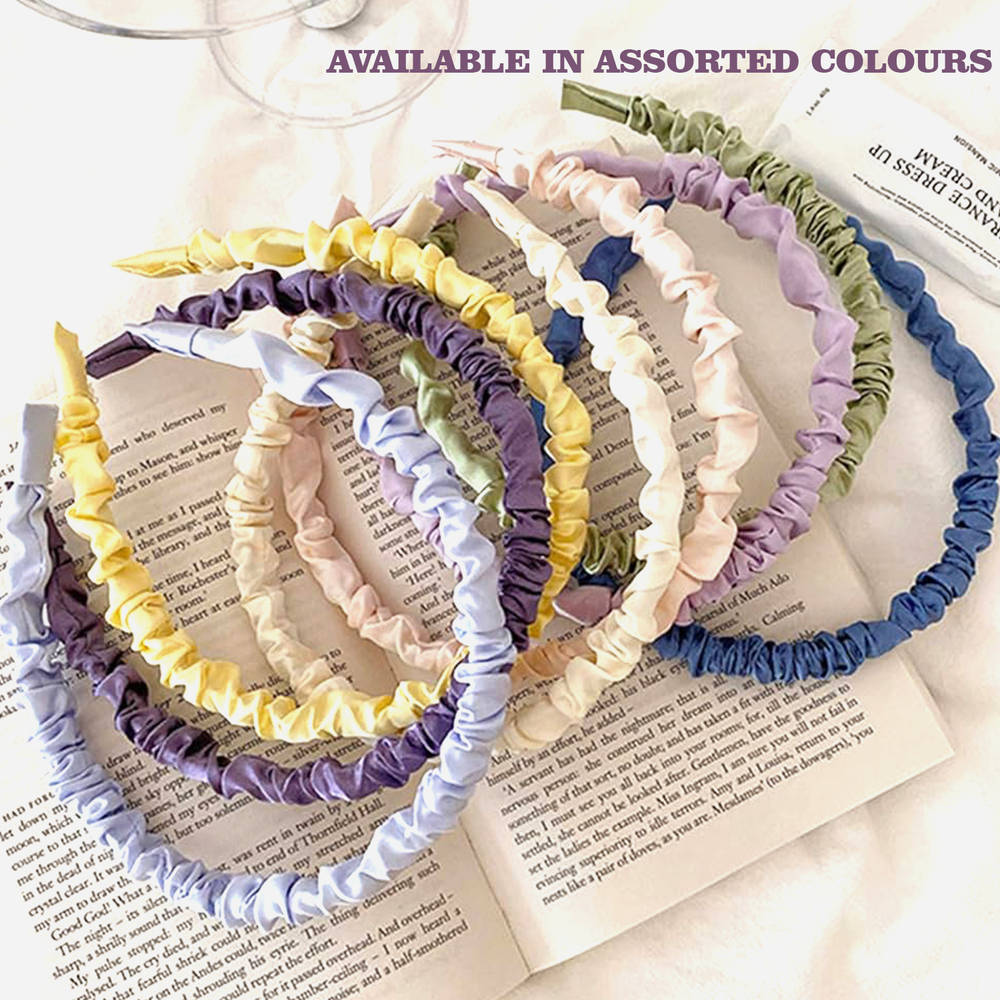 Image 6 of Majestique Satin Silk Twine Headband 4Pcs