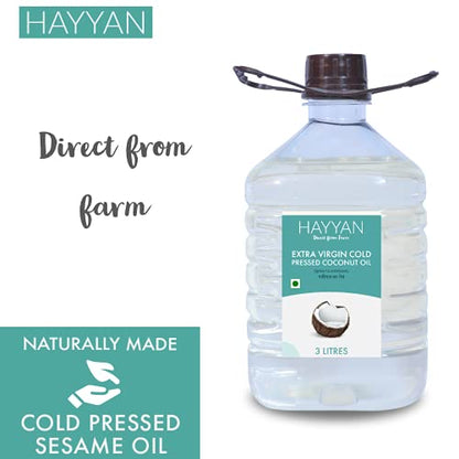 Image 3 of HAYYAN Extra Virgin Coconut Oil - Cold Pressed - 3 Litres