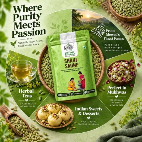 Image 10 of SAATYAKI NATURALS Organic Fennel Seeds