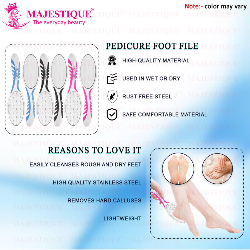 Image 4 of Majestique Foot File with Handle - Professional Pedicure for Callus Removal - Color May Vary