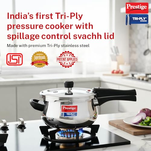 Image 2 of Prestige 3 Litre Triply Svachh Handi Outerlid Pressure Cooker