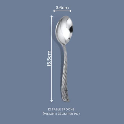 Image 2 of Parage Stainless Steel Dinner Spoon Set of 12, 16 cm