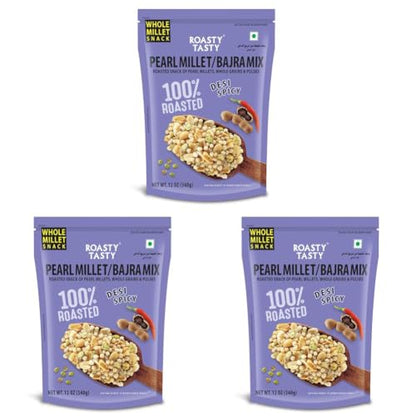 Image 10 of Bajra Mix Desi Spicy / 340 g (Pack of 3) for the product Roasty Tasty Bajra Mix Desi Spicy Millet Namkeen