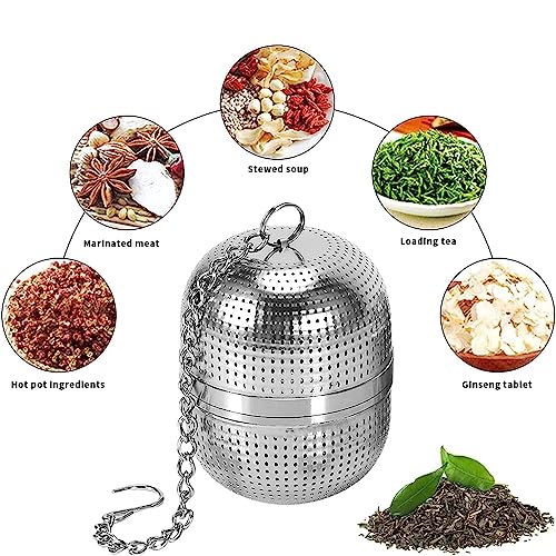 Image 6 of Supvox Tea Infuser with Chain & Drip Tray 304 SUS 2.1" Fine Mesh Strainer