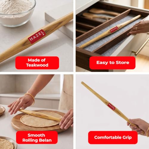 Image 7 of HAZEL Wooden Roti Roller Belan