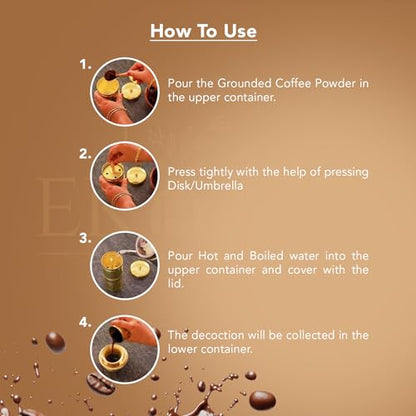 Image 8 of Ekhasa Suvrasa 100% Pure Brass Filter Coffee Maker for Home & Office