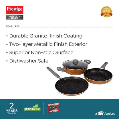 Image 3 of Prestige Omega Deluxe Non-Stick Cookware 3 Pc Set